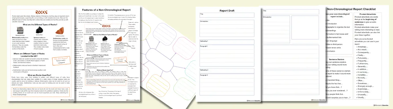 non-chronological report worksheets